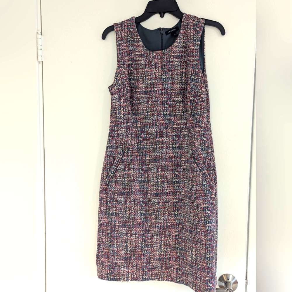 Lands End Ponte Sheath Dress, Multicolor Tweed